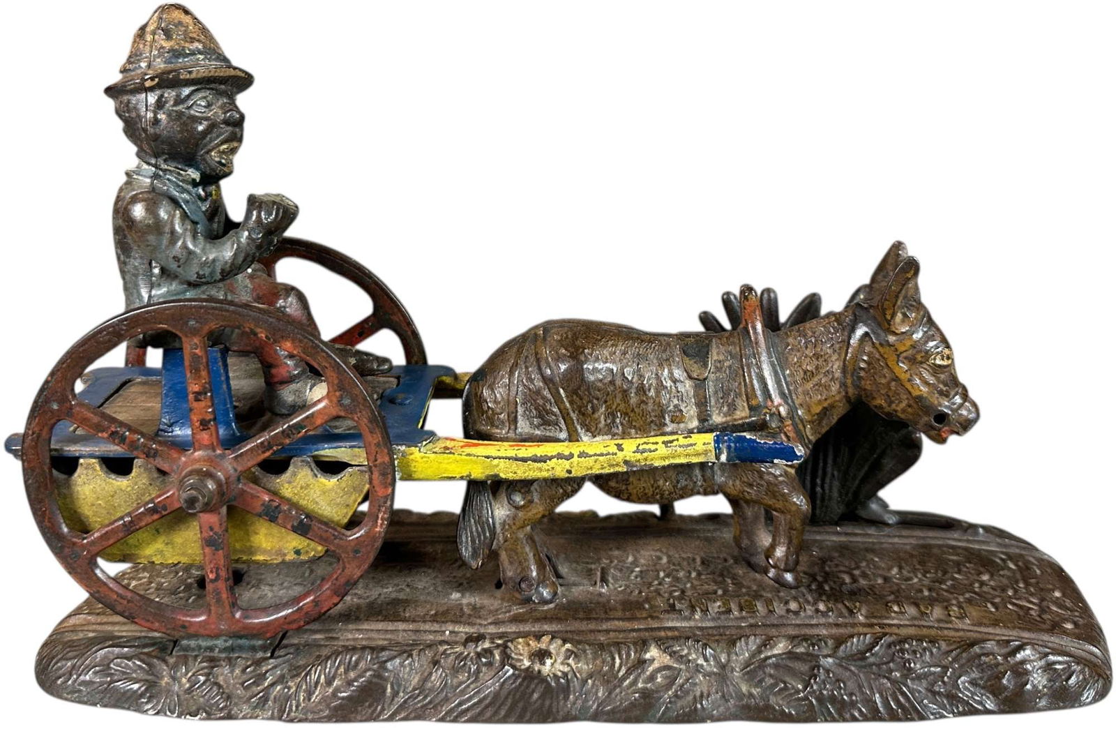 BAD ACCIDENT MECHANICAL BANK: 397. BAD ACCIDENT MECHANICAL BANK | J&E Stevens Co. | CULTURAL DISCLAIMER: Certain antique and vintage items in this sale include imagery or themes that reflect racial stereotypes now recognized as