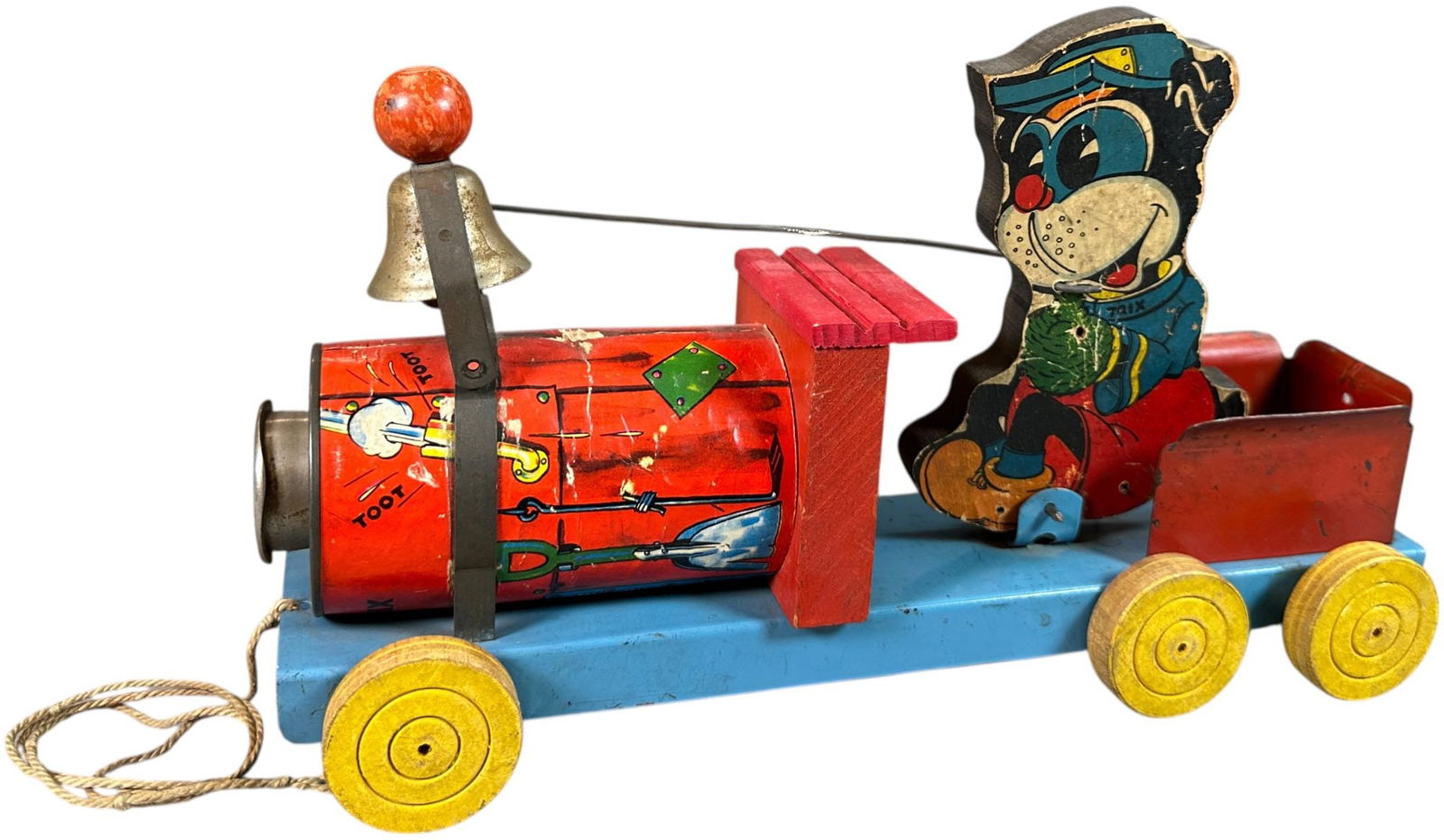 GONG BELL TRIX TOOT TOOT LOCO PULL TOY (1 of 8)