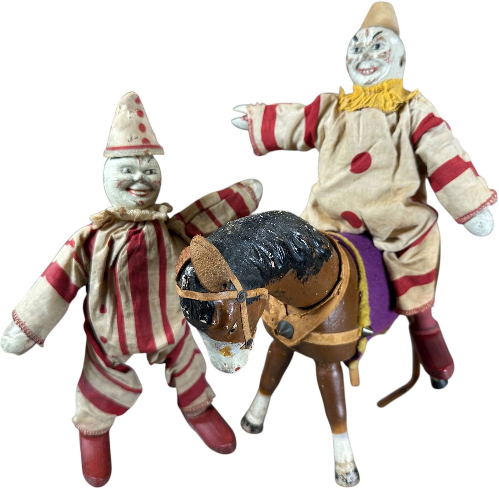 SCHOENHUT TWO CLOWNS AND HORSE (1 of 5)