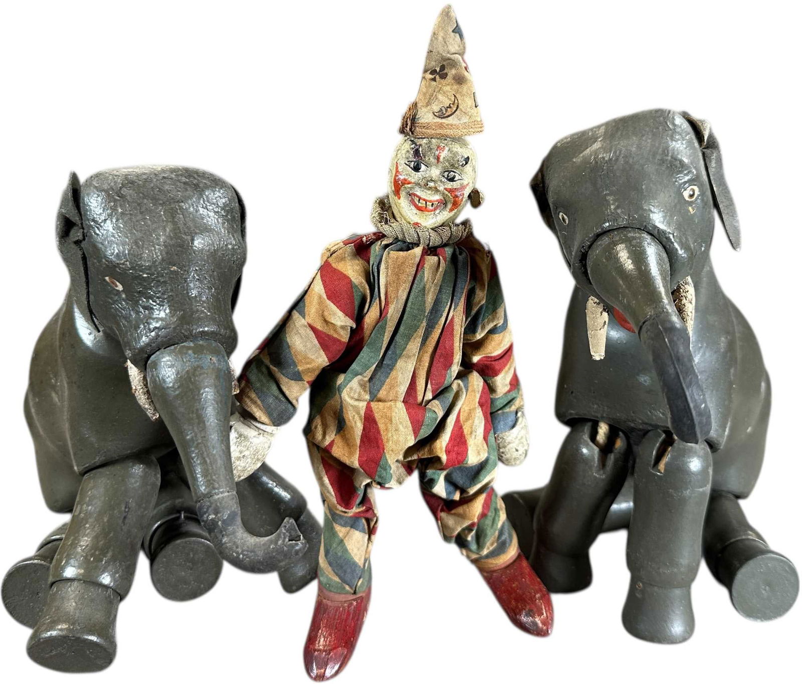 SCHOENHUT ELEPHANTS & CLOWN (1 of 5)