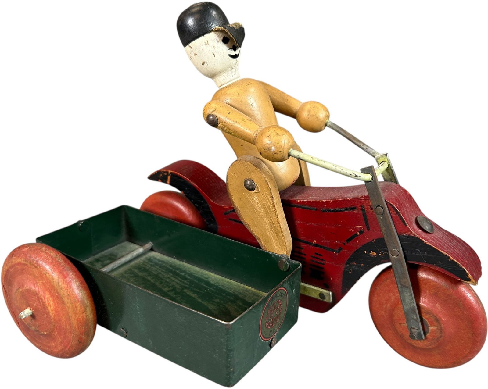 RICH TOYS CYCLE SIDECAR PULL TOY (1 of 8)