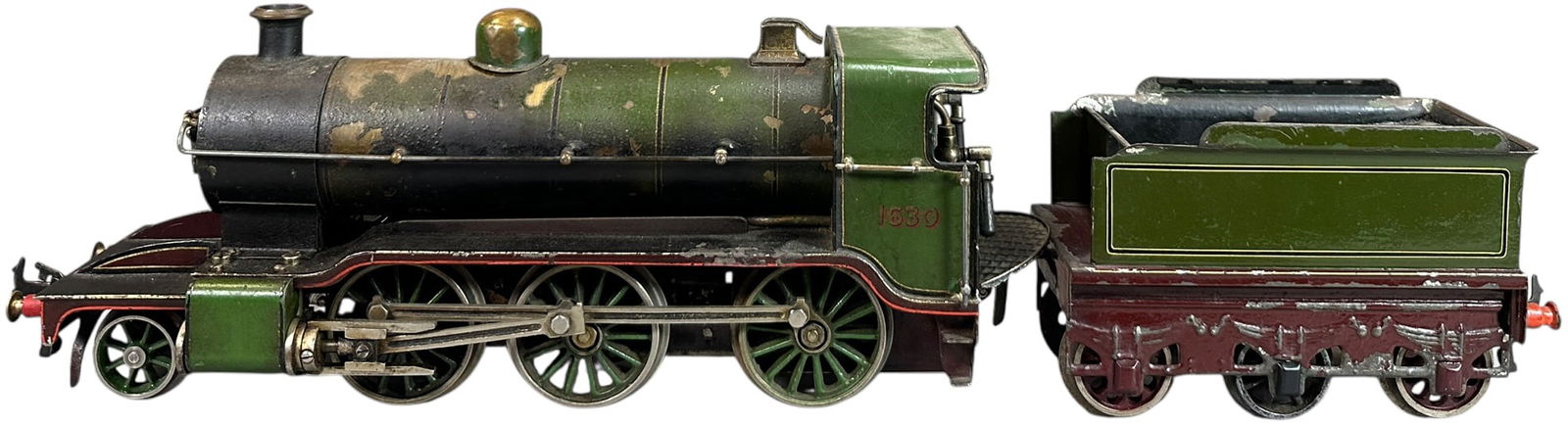 BASSETT LOWKE MOGUL LOCOMOTIVE: 177. BASSETT LOWKE MOGUL LOCOMOTIVE | Gauge 1, live steam, hand painted. | 13" l. loco | (Very Good Condition) | $300 - $600