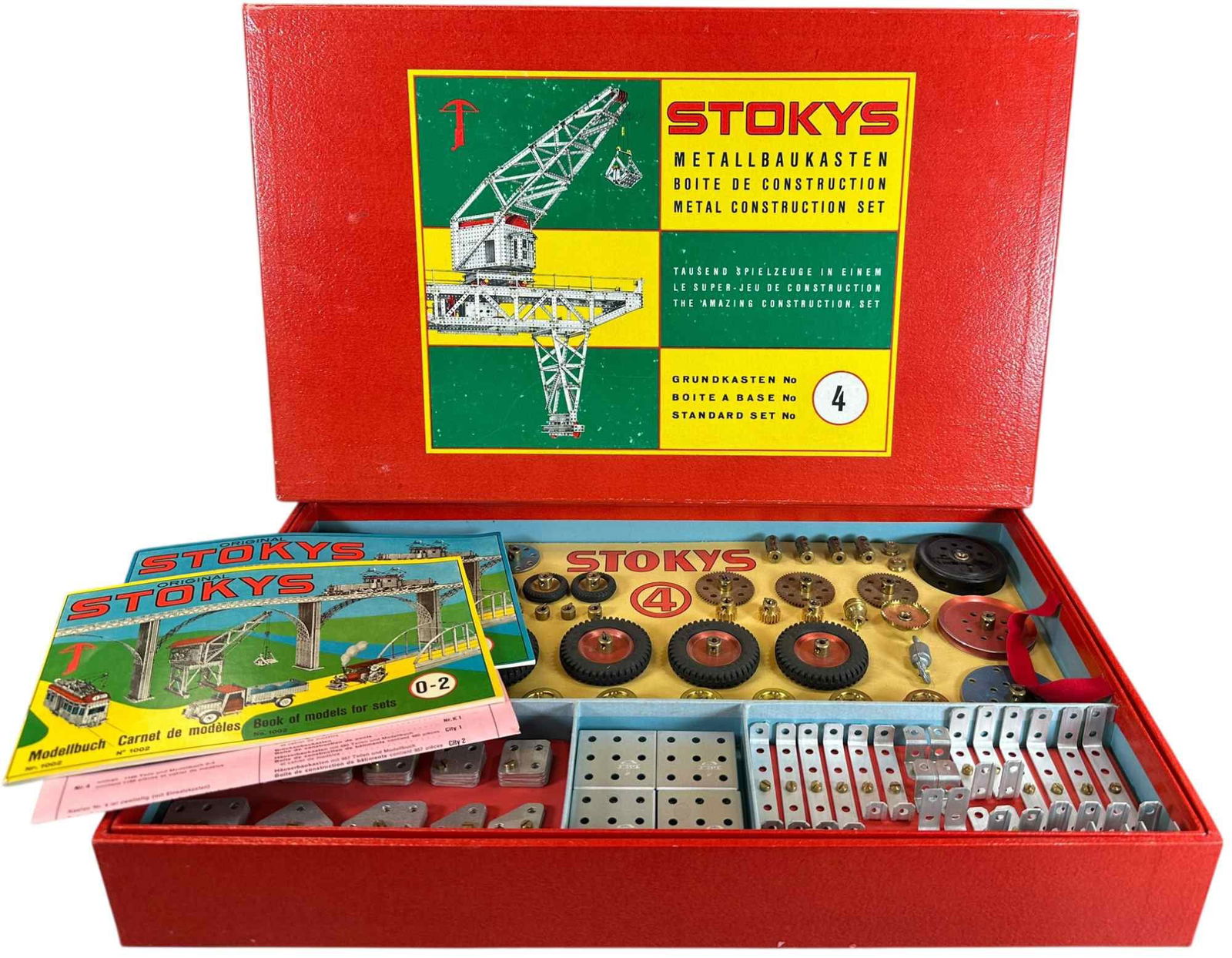 SWISS STOKYS CONSTRUCTOR SET: 183. SWISS STOKYS CONSTRUCTOR SET | Circa 1950s. | 19 x 12" lw. | (Pristine Condition) | $100 - $200
