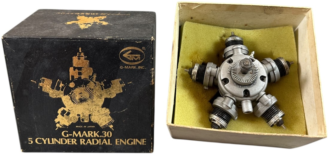 BOXED G-MARK RADIAL ENGINE: 186. BOXED G-MARK RADIAL ENGINE | 4" h. | (Pristine Condition) | $600 - $1,200