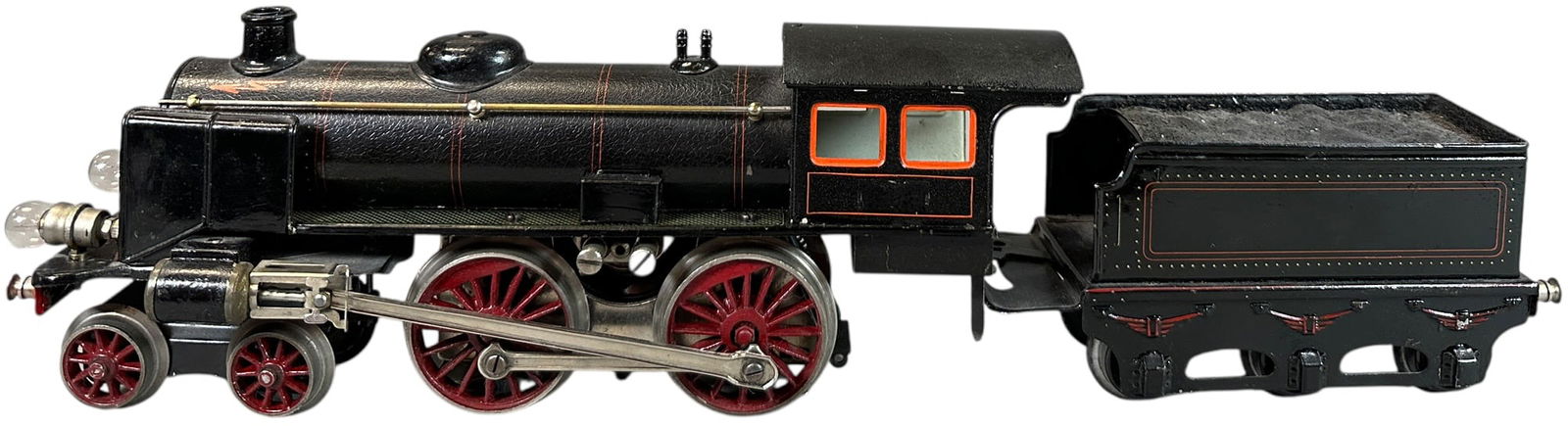 MARKLIN ELECTRIC 4-4-0 LOCOMOTIVE: 231. MARKLIN ELECTRIC 4-4-0 LOCOMOTIVE | Gauge 1, electric. | 13" l. loco | Lacquered, (Pristine Condition) | $400 - $800