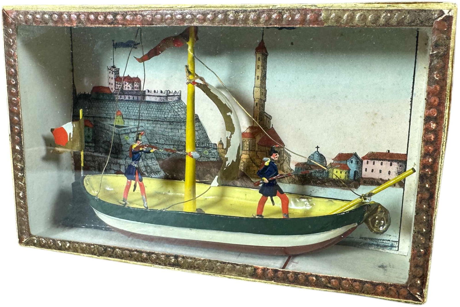 SPITZBARTH GERMAN NAVAL SEA SHIP DISPLAY: 242. SPITZBARTH GERMAN NAVAL SEA SHIP DISPLAY | 4.5" l. | Impressively well preserved with some expected flaking, (Pristine Condition) | $300 - $600