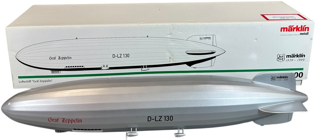 BOXED MARKLIN ZEPPELIN #11400: 308. BOXED MARKLIN ZEPPELIN #11400 | 24" l. | Authentic Marklin re-issue, (Near Mint Condition) | $200 - $400