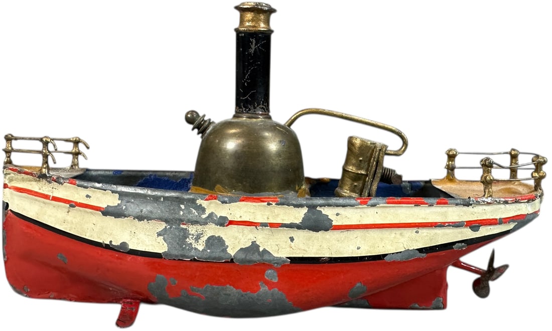 EARLY GERMAN LIVE STEAM LAUNCH: 312. EARLY GERMAN LIVE STEAM LAUNCH | Ex: The Tony Cuff UK Collection. | 8" l. | (Very Good to Excellent Condition) | $500 - $1,000