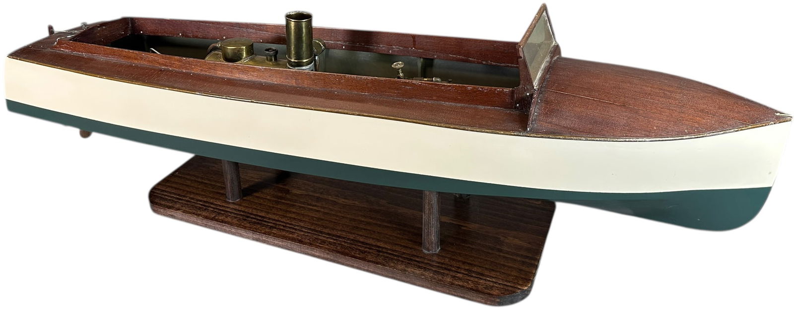 LARGE WOODEN BOUCHER LIVE STEAM MOTOR BOAT (1 of 12)