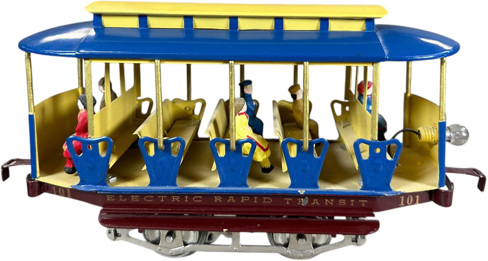 JIMMY COHEN LIONEL NO.101 SUMMER TROLLEY: 465. JIMMY COHEN LIONEL NO.101 SUMMER TROLLEY | Standard gauge, electric. | 10" l. | Contemporary, (Pristine Condition) | $200 - $300