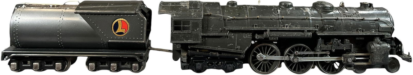 PREWAR LIONEL 700E HUDSON LOCOMOTIVE: 481. PREWAR LIONEL 700E HUDSON LOCOMOTIVE | O gauge, electric. | 13.5" l. loco | Pilot broken, smokebox door replaced, one handrail missing from tender, loco (Very Good Condition), tender (Excellent C