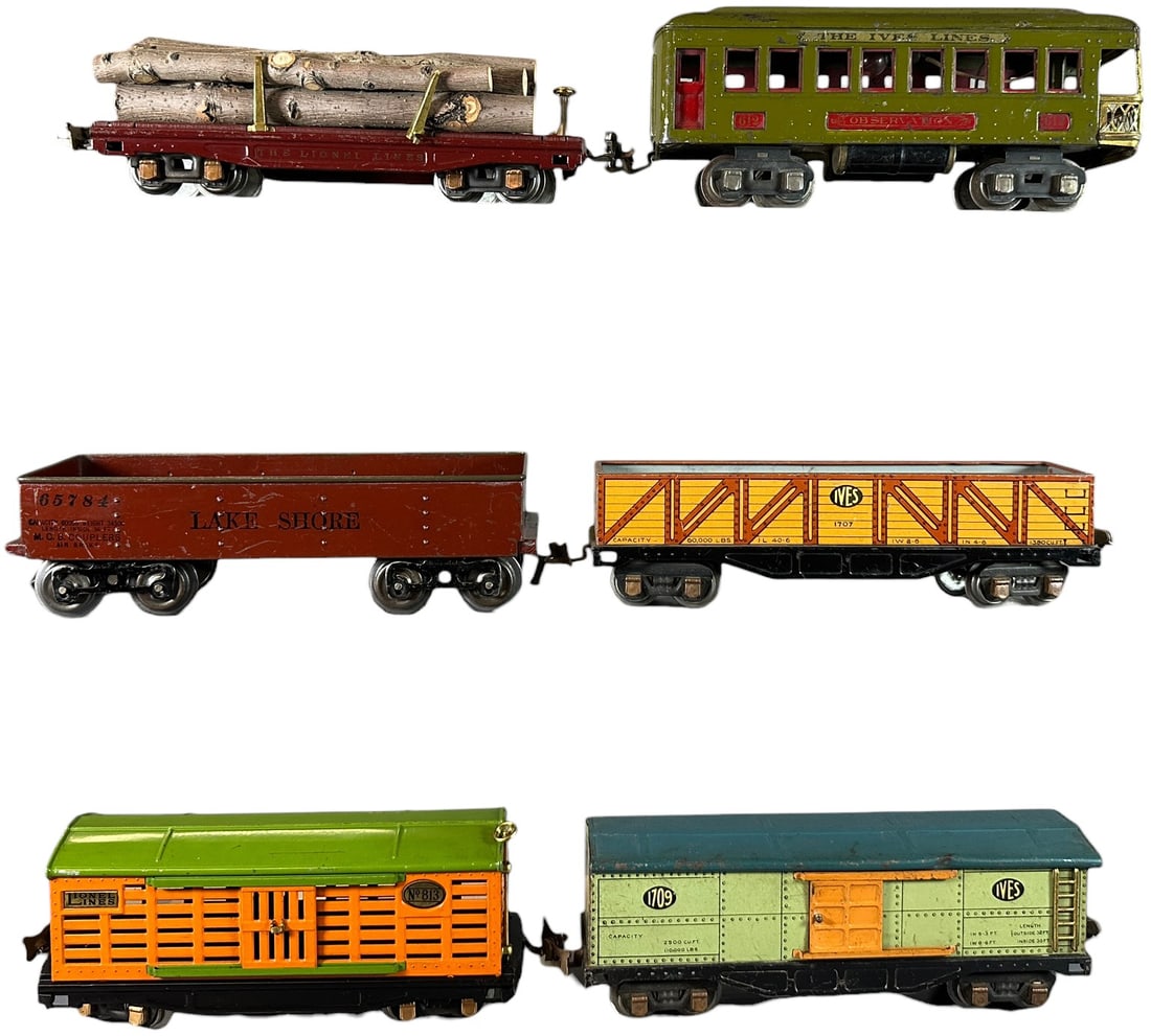 LIONEL IVES TRANSITION CARS & PREWAR FREIGHTS (1 of 5)