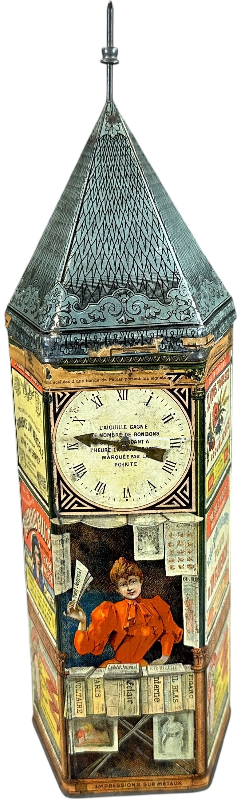 NEWSSTAND KIOSK CLOCK TOWER BISCUIT TIN (1 of 5)