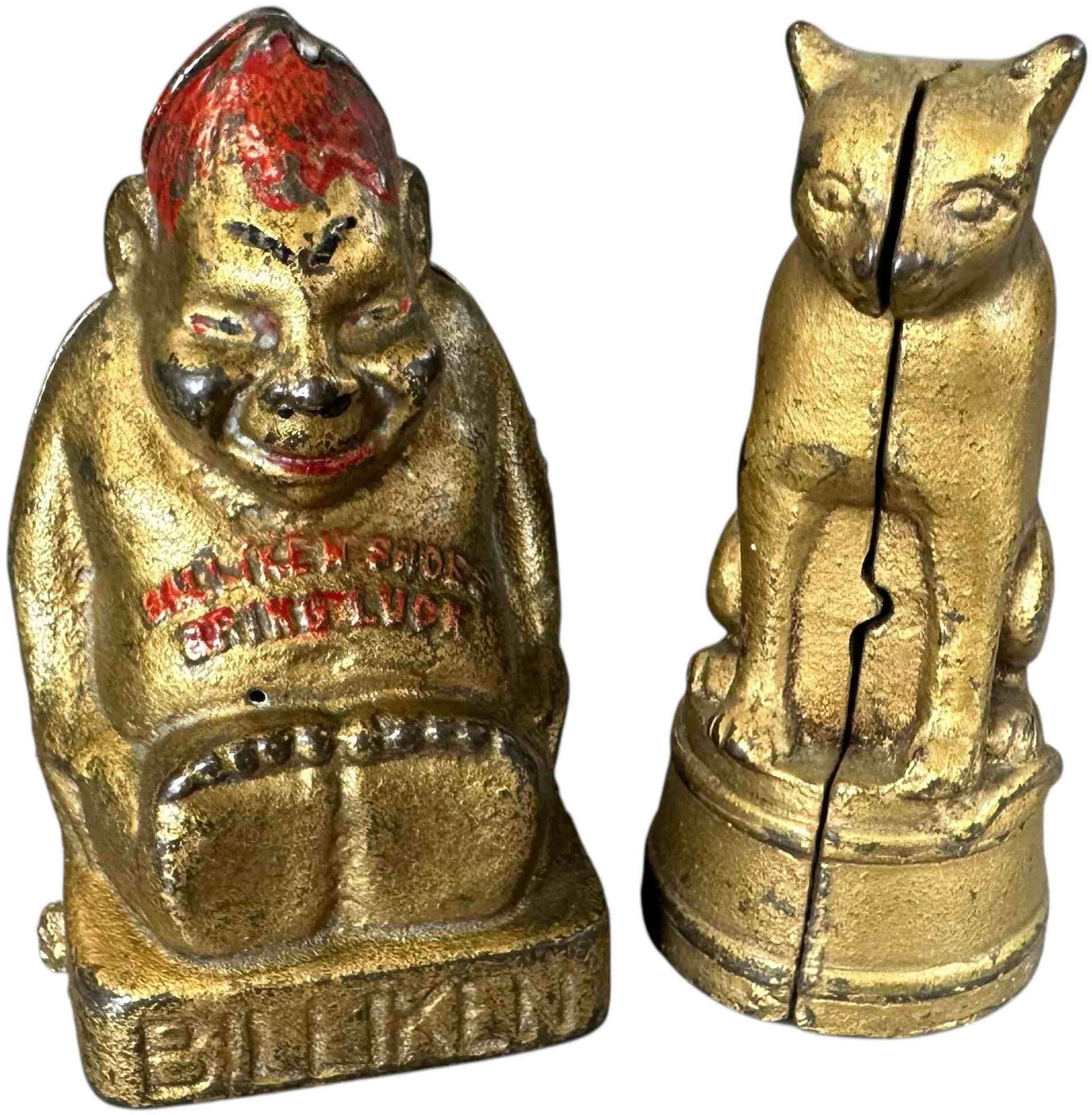 BILLIKEN W/ SEATED CAT STILL BANK (1 of 4)