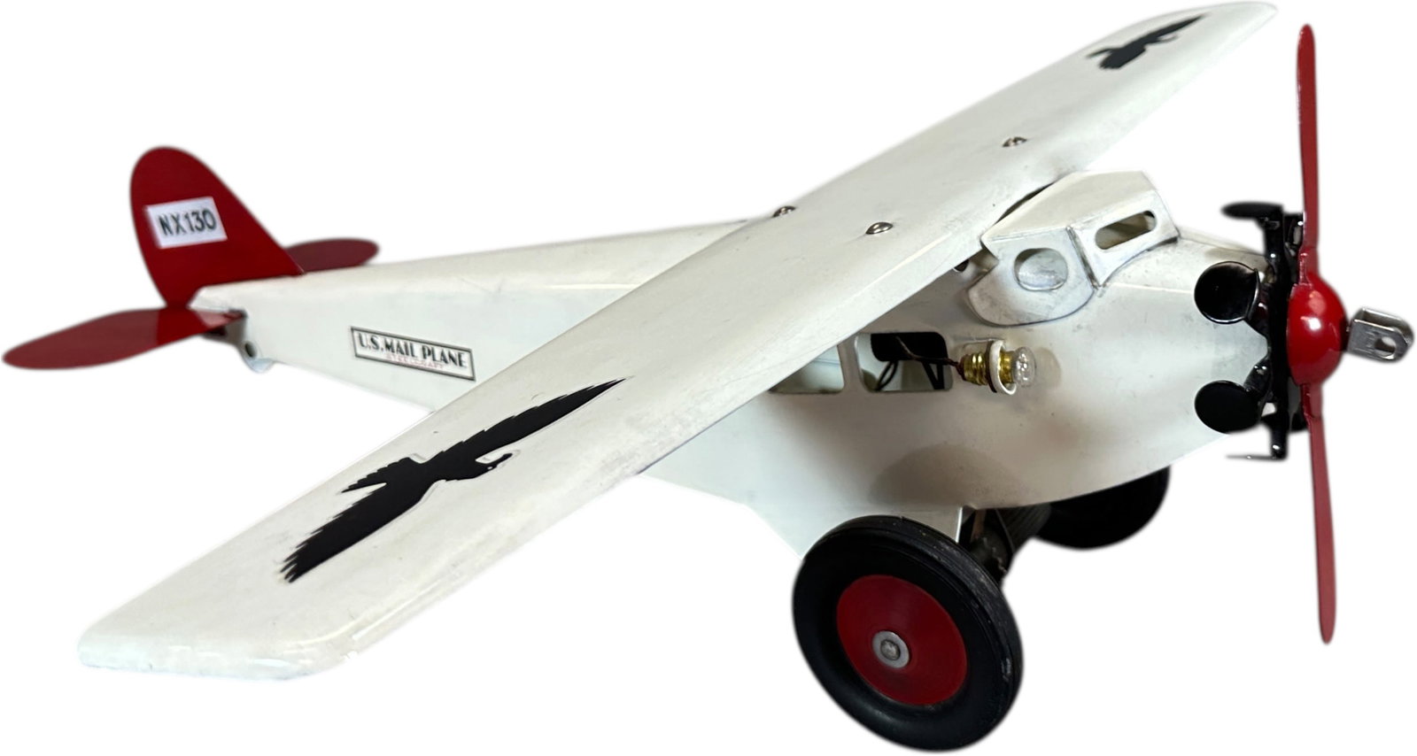STEELCRAFT US MAIL AIRPLANE: 1534. STEELCRAFT US MAIL AIRPLANE | Masterfully restored by hand dipping in the same fashion Steelcraft would have originally done. | 23" wings. | Masterfully restored by hand dipping, in the same fas