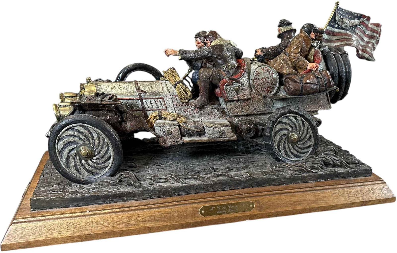 STANLEY WANLASS NY TO PARIS 1908 BRONZE - 2