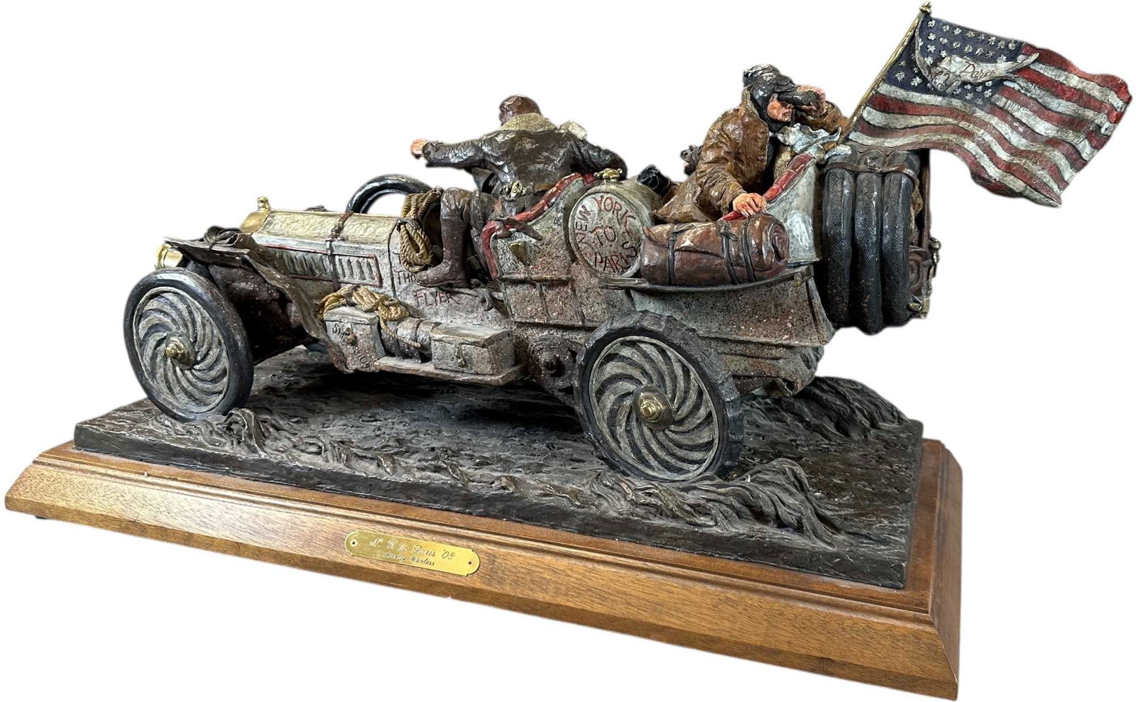 STANLEY WANLASS NY TO PARIS 1908 BRONZE - 4