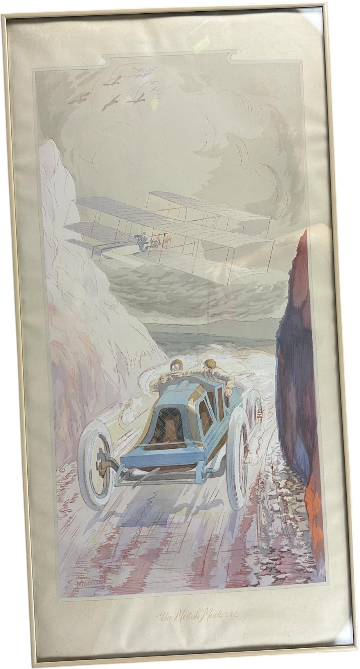 MONTAUT UN MATCH MODERNE LITHOGRAPH PRINT (1 of 7)