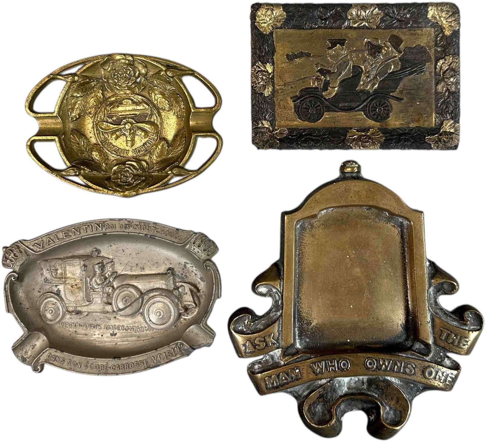 FOUR EARLY AUTOMOBILE-THEMED ASHTRAYS (1 of 4)