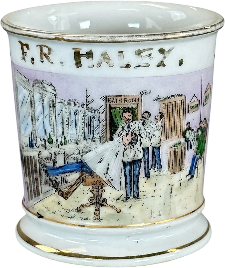 BARBER SHOP OCCUPATIONAL SHAVING MUG (1 of 5)