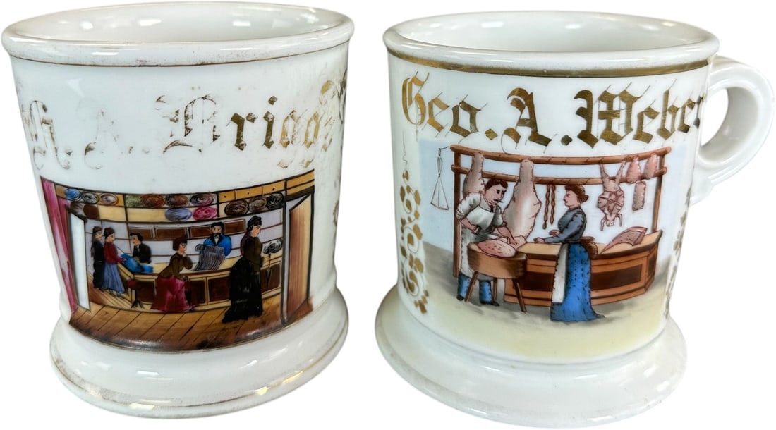 TWO SHOPPE OCCUPATIONAL SHAVING MUGS (1 of 8)