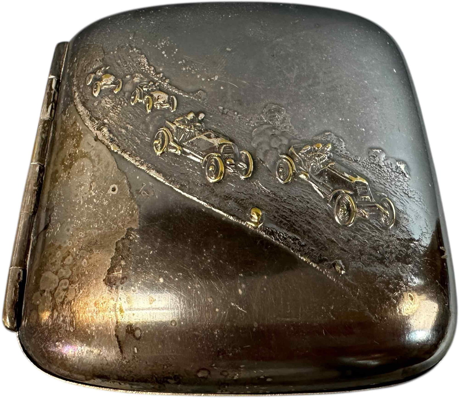 EMBOSSED AUTO RACE CIGARETTE CASE (1 of 5)