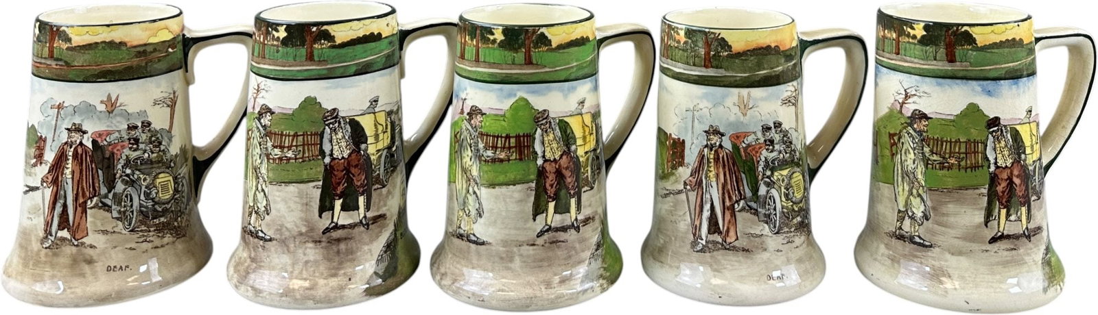 FIVE ROYAL DOULTON AUTOMOBILE SERIES MUGS (1 of 7)