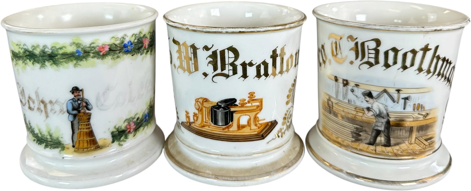 THREE TRADES OCCUPATIONAL SHAVING MUGS (1 of 7)