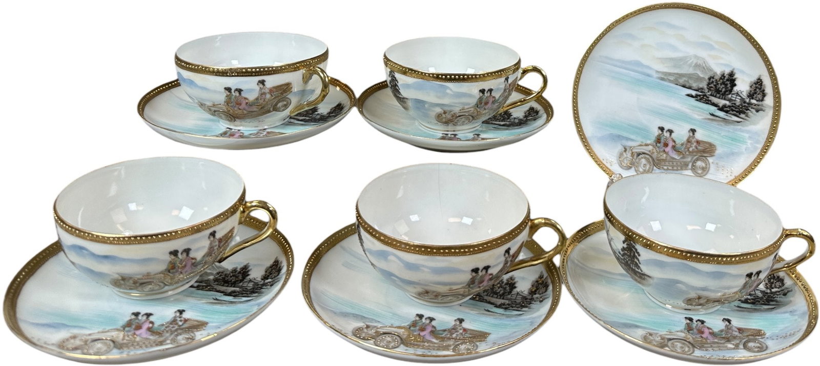 SET OF NIPPON TEACUPS AND SAUCERS (1 of 9)