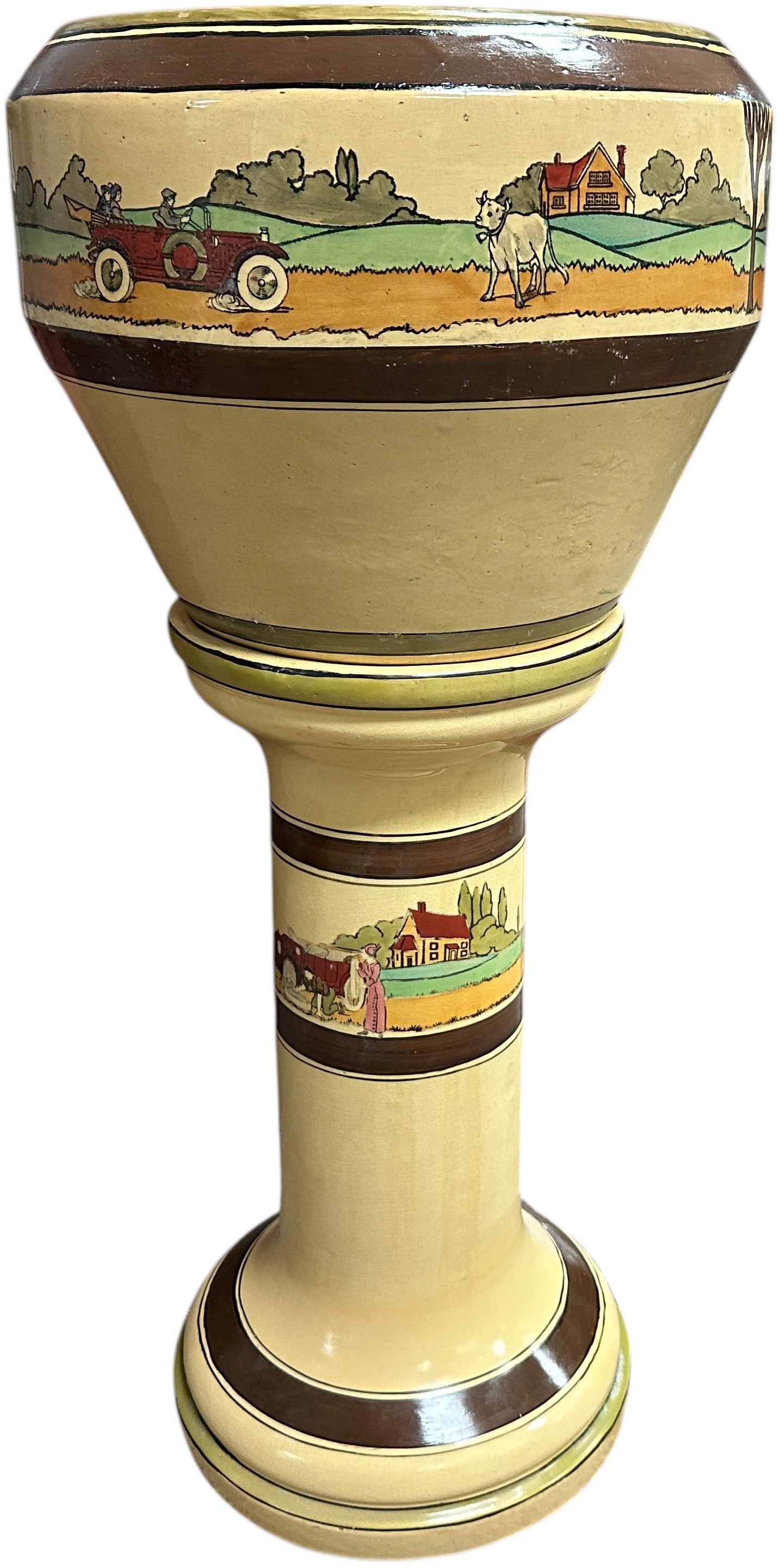 ROSEVILLE TOURIST PATTERN JARDINIERE & PEDESTAL (1 of 9)