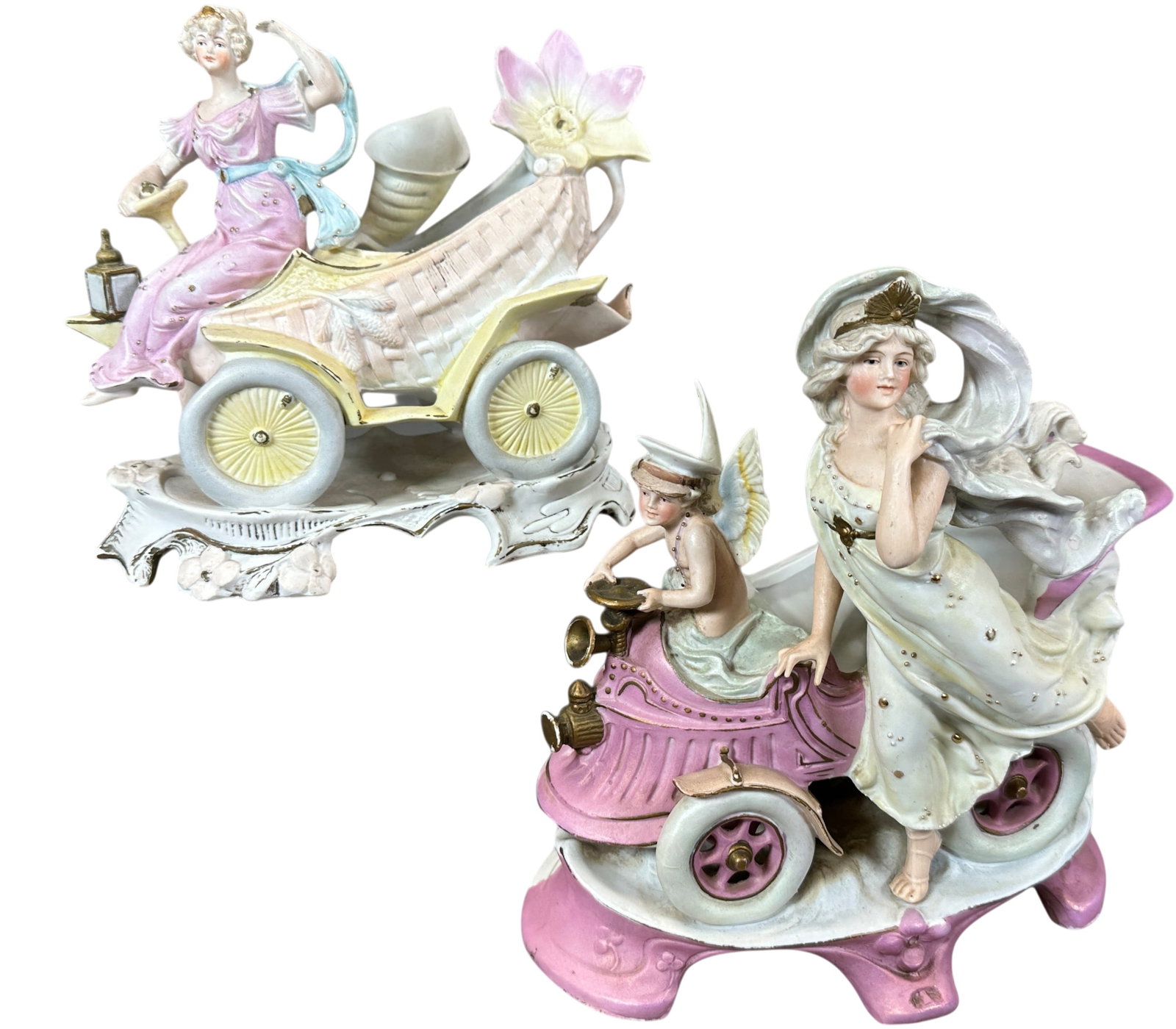 PAIR OF TWO PORCELAIN AUTOMOTIVE VASES (1 of 9)