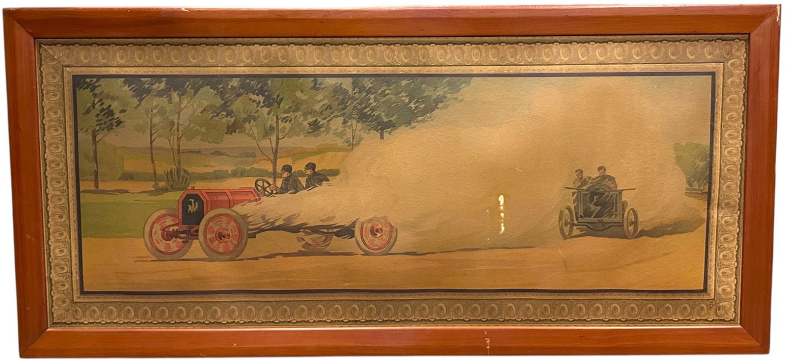 PANORAMIC AUTOMOBILE RACE LITHO ON CANVAS (1 of 5)