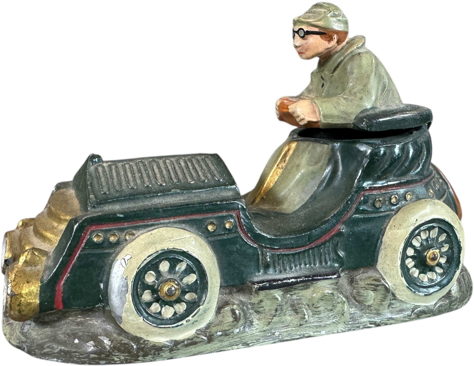 SPELTER AUTOMOBILE INKWELL (1 of 9)