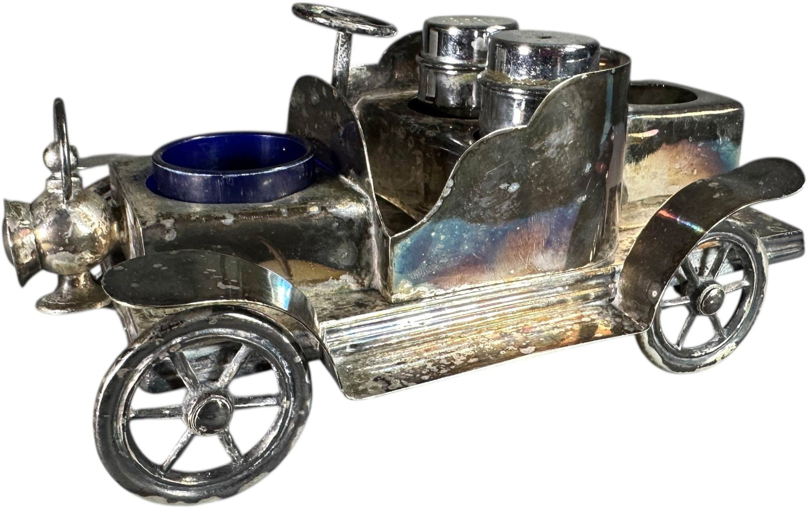 SILVERPLATE AUTOMOBILE FIGURAL CONDIMENT SET (1 of 9)