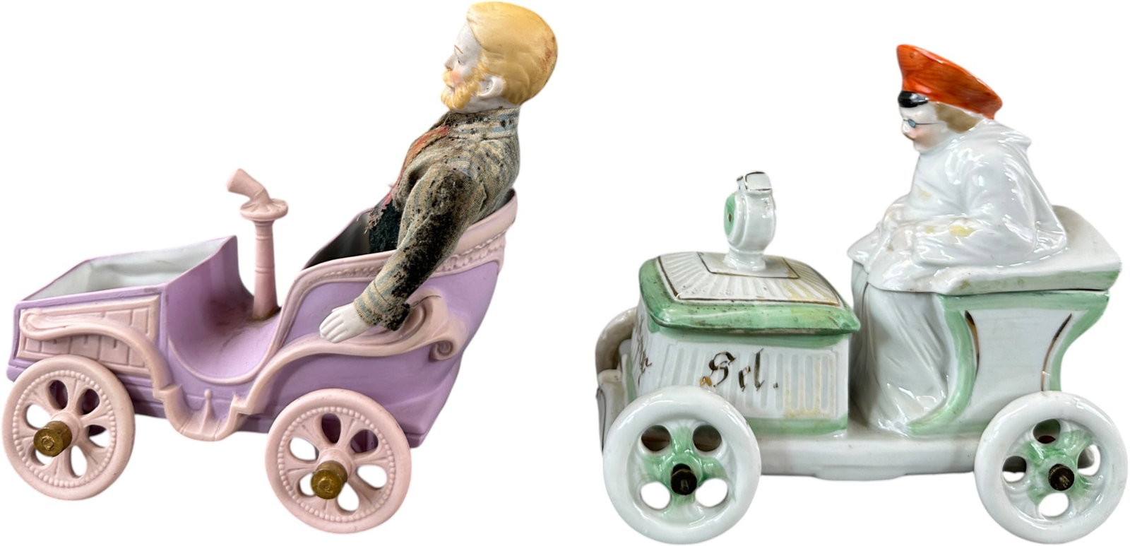 FIVE CERAMIC AUTOMOTIVE THEME CONDIMENT SETS - 14