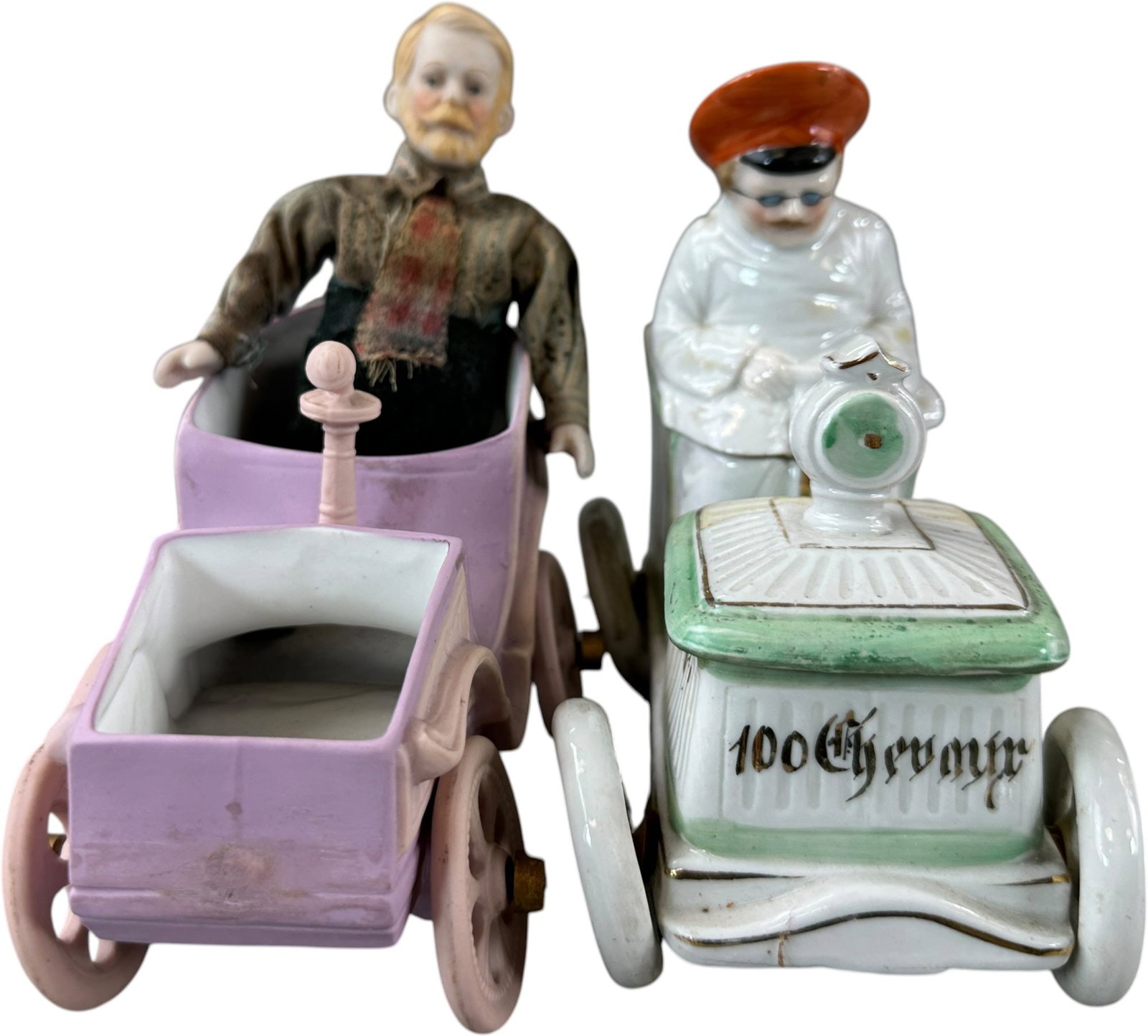 FIVE CERAMIC AUTOMOTIVE THEME CONDIMENT SETS - 15