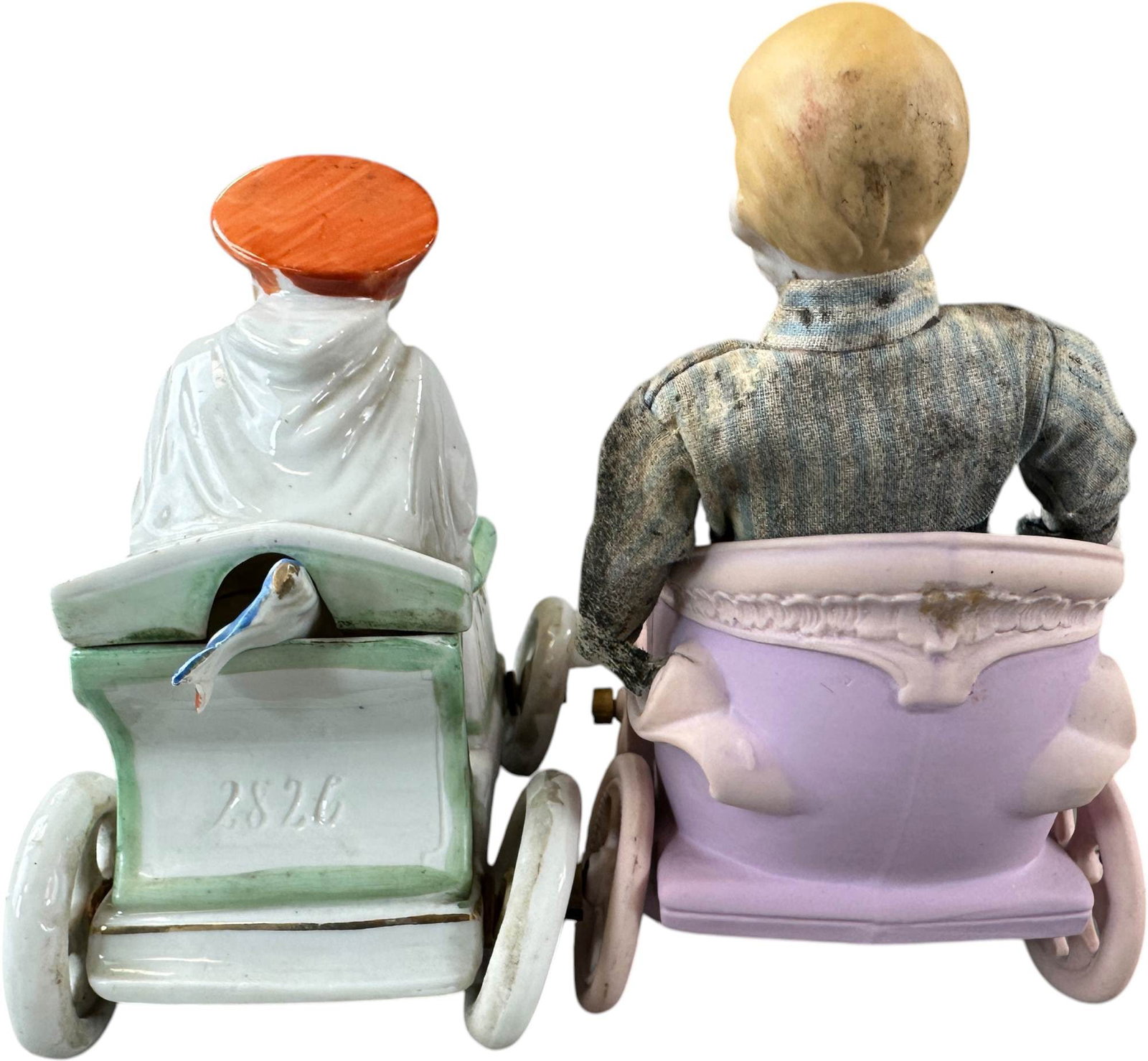 FIVE CERAMIC AUTOMOTIVE THEME CONDIMENT SETS - 16