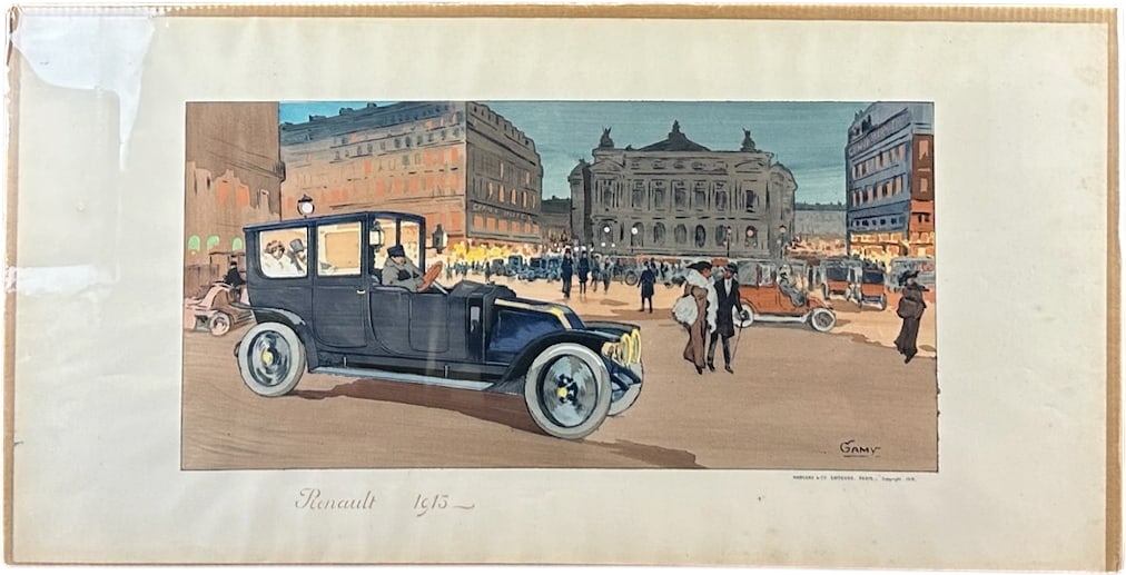 MONTAUT RENAULT 1913 LITHOGRAPH PRINT (1 of 5)