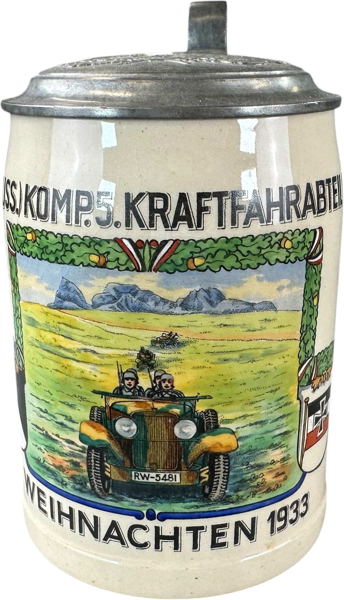 GERMAN MILITARY MOTOR TRANSPORT BEER STEIN (1 of 7)