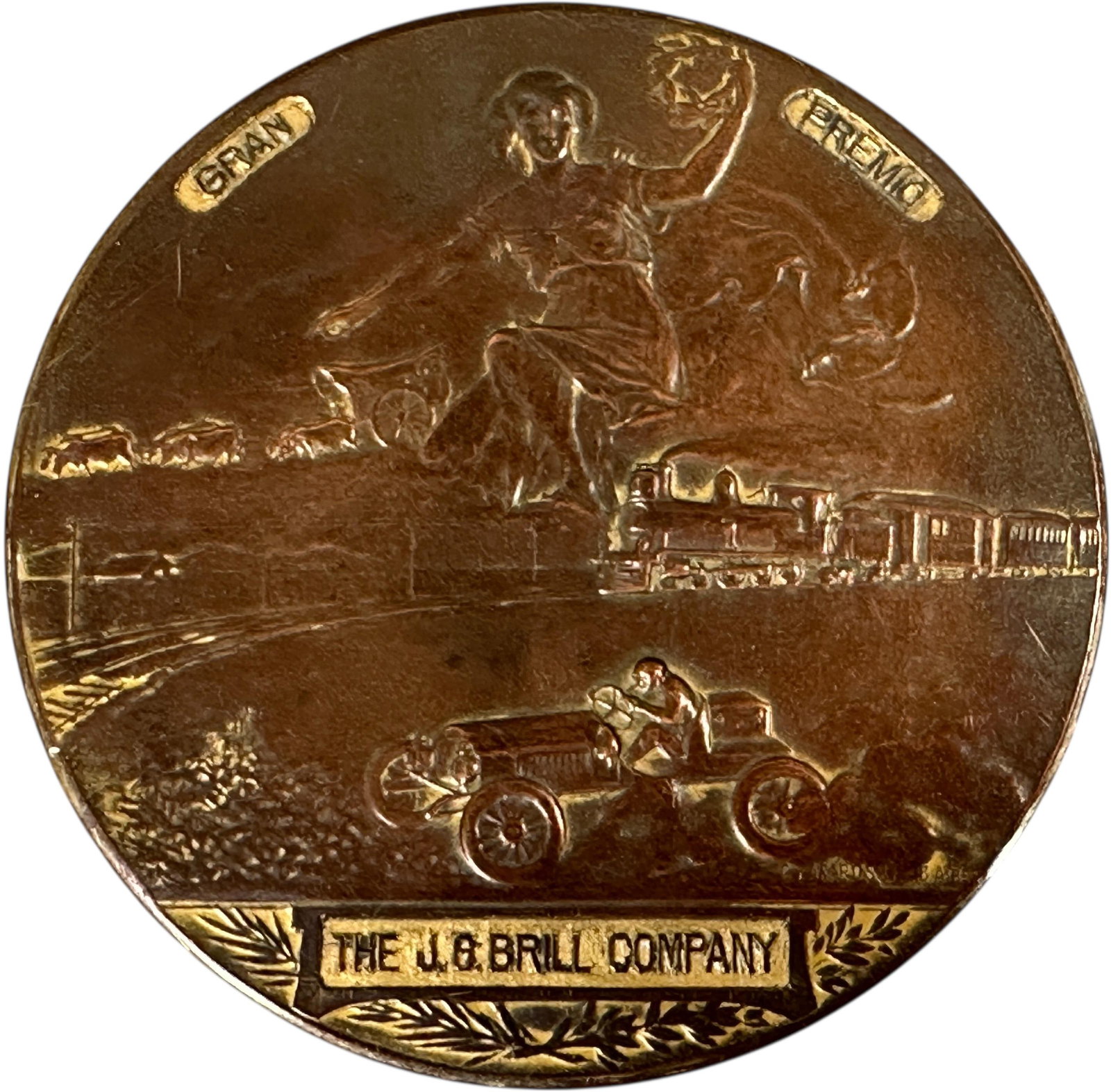 1910 JG BRILL CO BRONZE COMMEMORATIVE MEDAL (1 of 3)