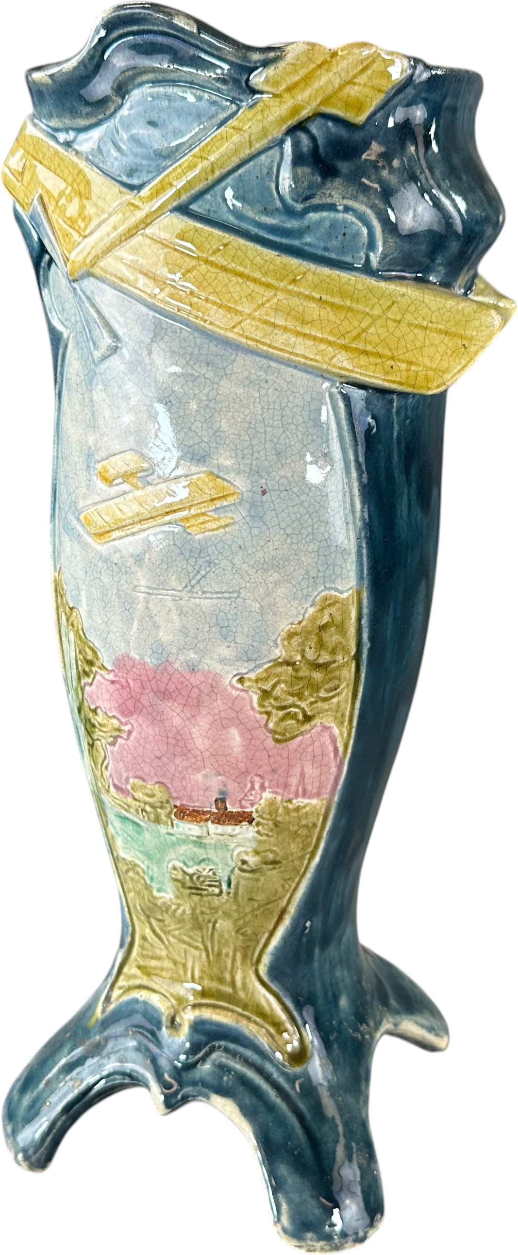 AVIATION THEME POLYCHROME VASE - 3