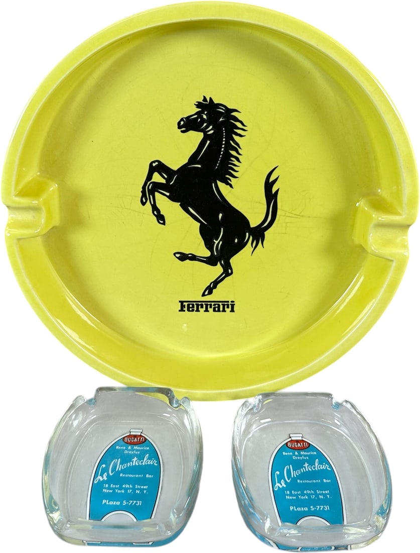 THREE AUTOMOTIVE ASHTRAYS - FERRARI (1 of 5)