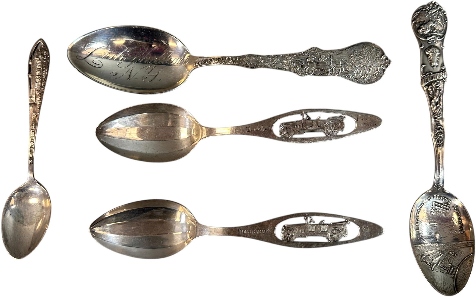 STERLING & PLATED AUTOMOTIVE SOUVENIR SPOONS (1 of 5)
