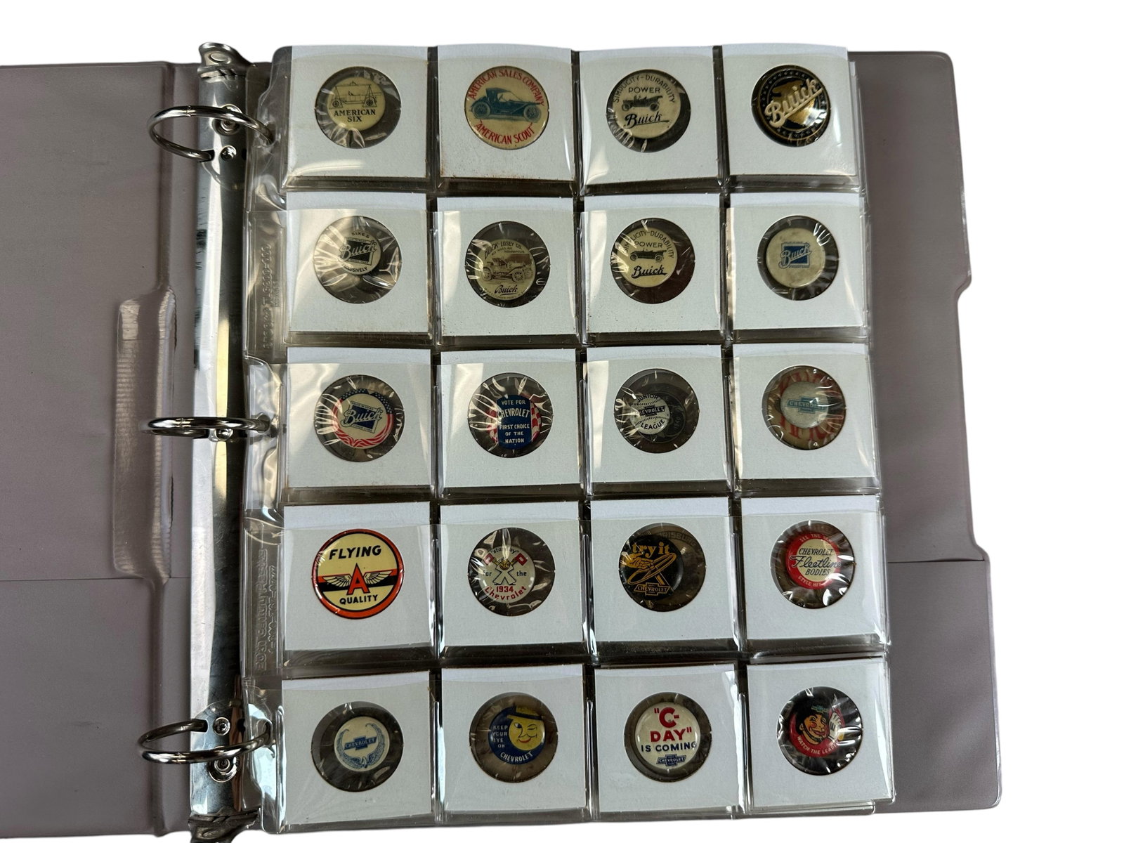GROUPING OF 61 AUTOMOBILE PIN BACK BUTTONS (1 of 6)