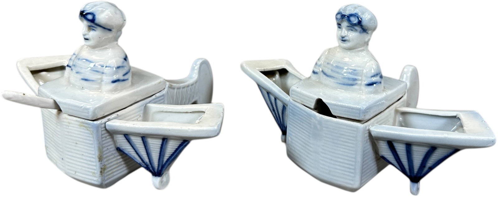 TWO AIRPLANE CONDIMENT SETS - 6
