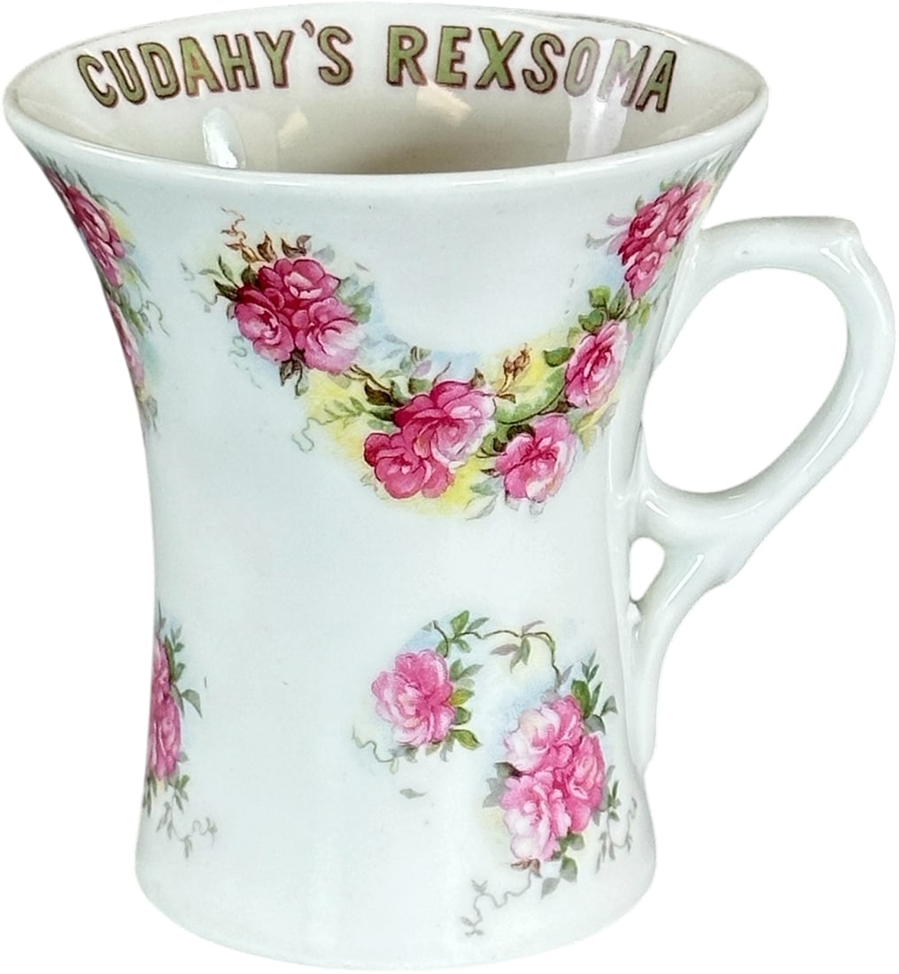 CUDAHYS REXSOMA ESSENCE OF PEPSIN CUP: 490. CUDAHYS REXSOMA ESSENCE OF PEPSIN CUP | 3.5" h. | Free from any damage, (Pristine to Near Mint Condition) | $20 - $40