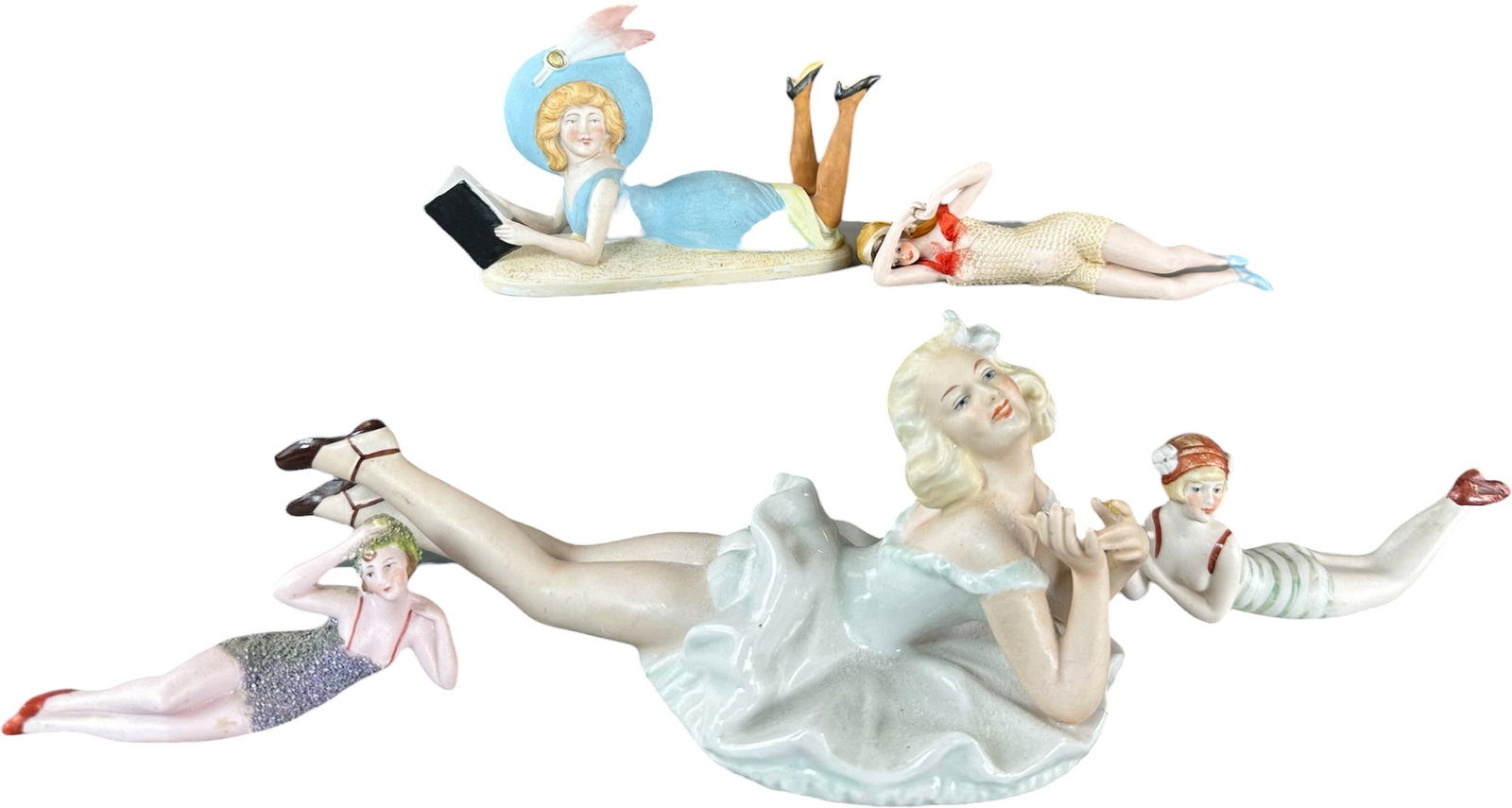 FIVE CERAMIC BATHING BEAUTIES FIGURES - 2