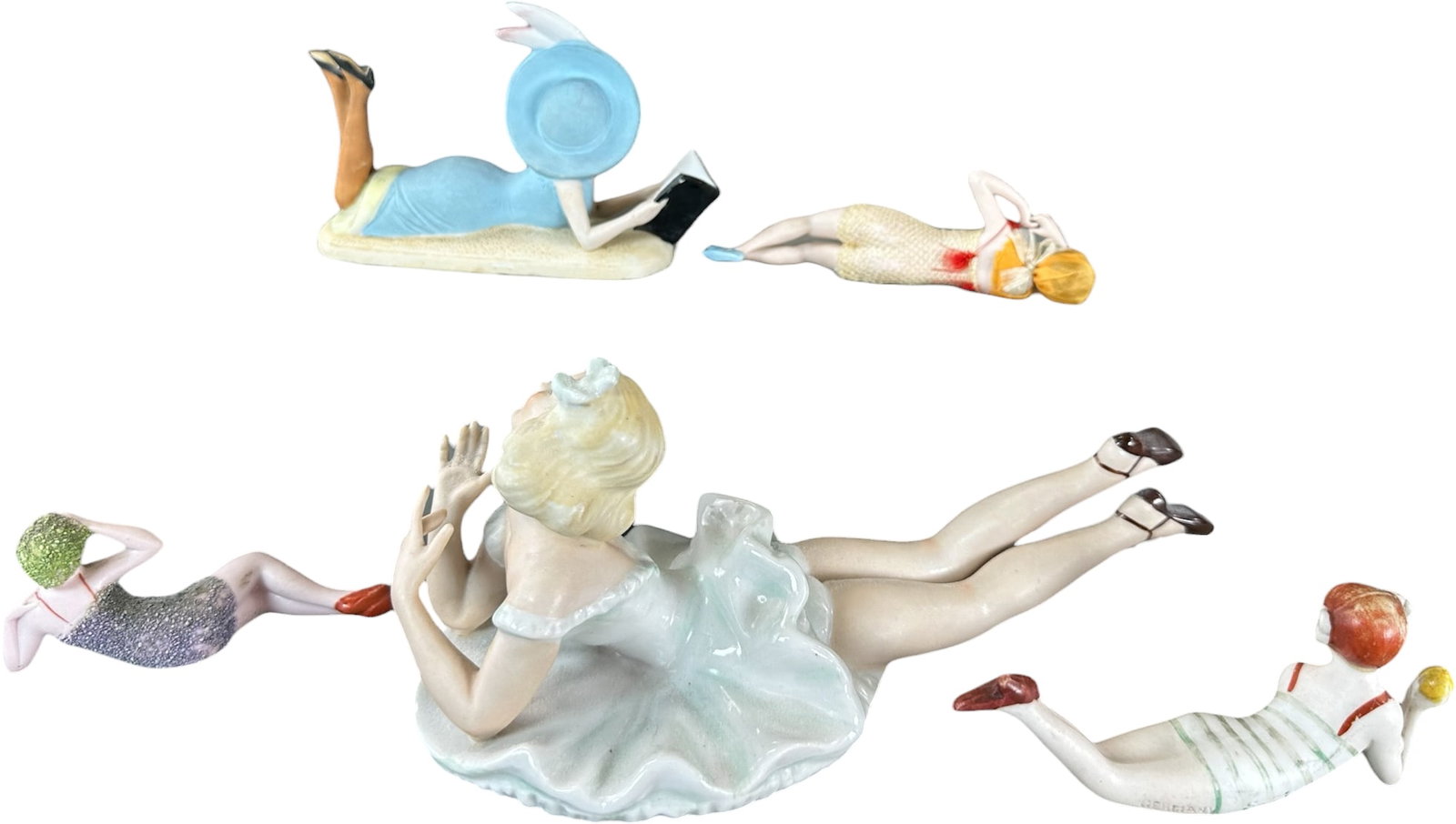 FIVE CERAMIC BATHING BEAUTIES FIGURES - 4