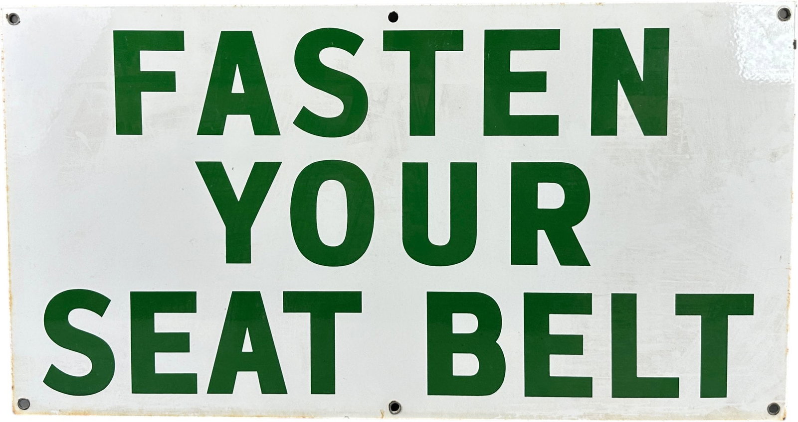 FASTEN YOUR SEATBELT PORCELAIN SIGN (1 of 2)