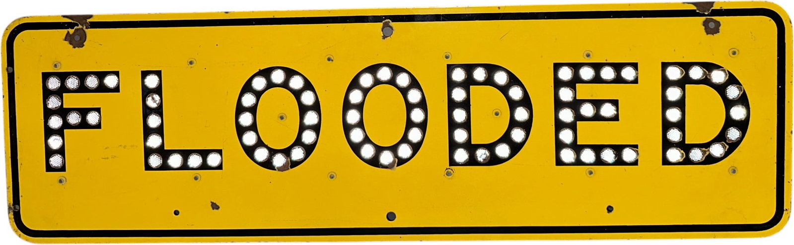 FLOODED PORCELAIN SIGN WITH GLASS REFLECTORS (1 of 9)